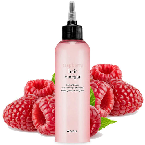 A'PIEU Raspberry Hair Vinegar Fast And Easy Conditioner Water Rinse Healthy Scalp & Shainy Hair معالج الفروة للحكة وموازنة الدهون من ايبيو