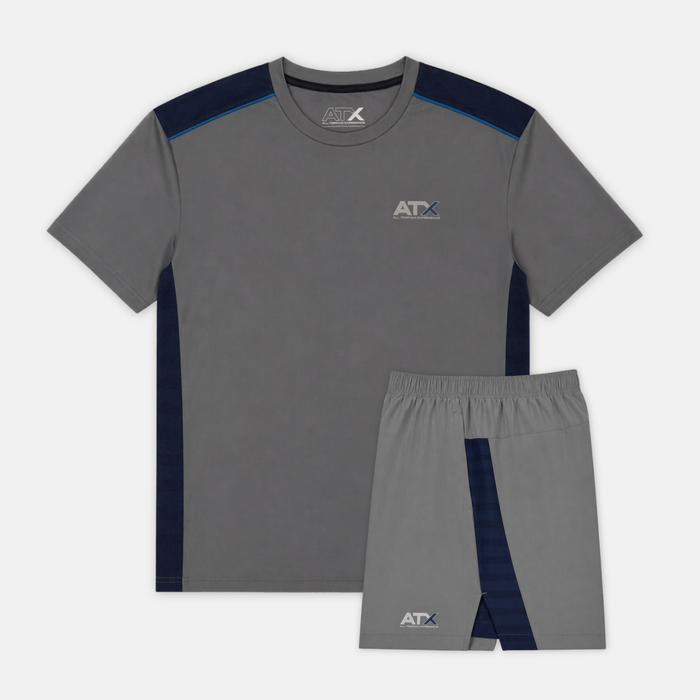 ATX Cascade T-Shirt / Shorts Set - Dark Grey/Navy