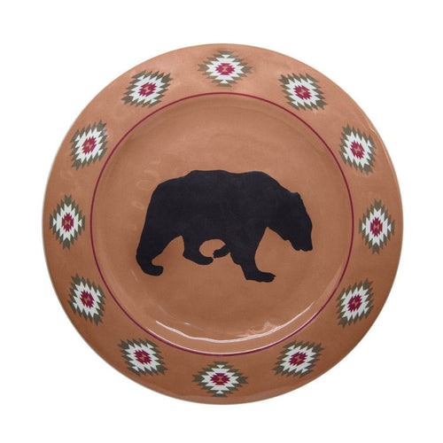 Aztec Bear Melamine Dinner Plates, Set of 4 Plate