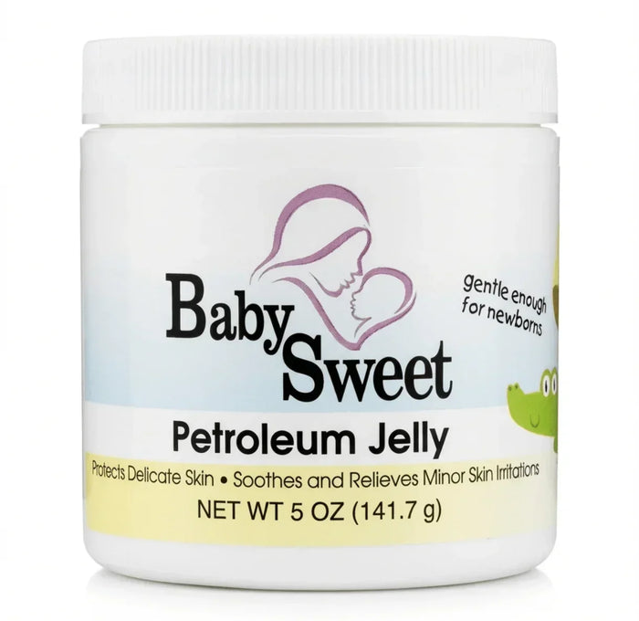 Baby Sweet petroleum jelly jar for newborns, 5 oz, protects delicate skin