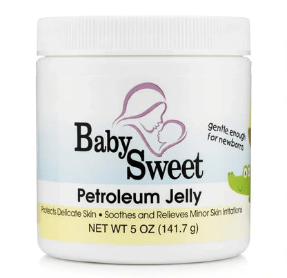 Baby Sweet petroleum jelly jar for newborns, 5 oz, protects delicate skin