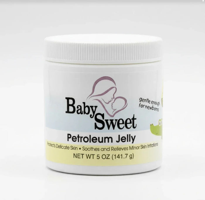 Baby Sweet petroleum jelly 5 oz for newborn rash, gentle skin protection jar