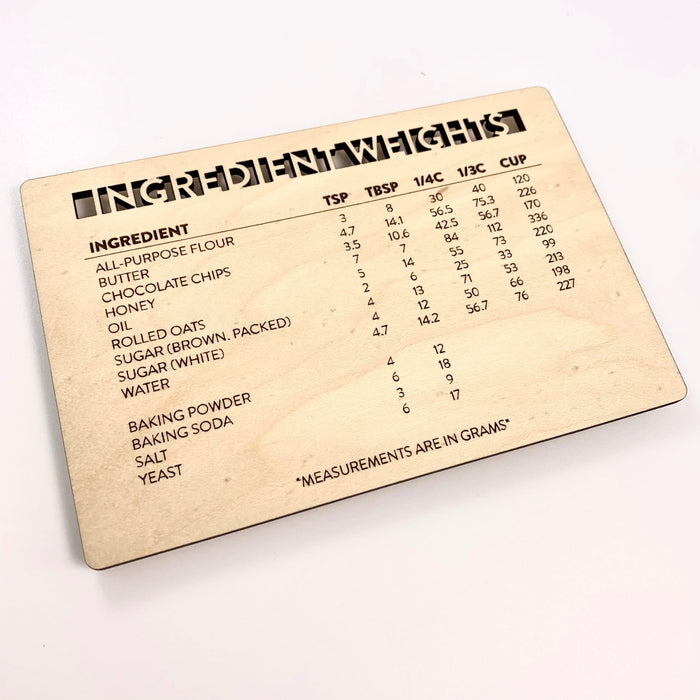 Baking Weight Conversion Chart Measurements Magnet - LeeMo Designs