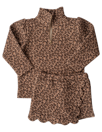 Banana Split Kassidy Scalloped Skort Set–Leopard - Quilted