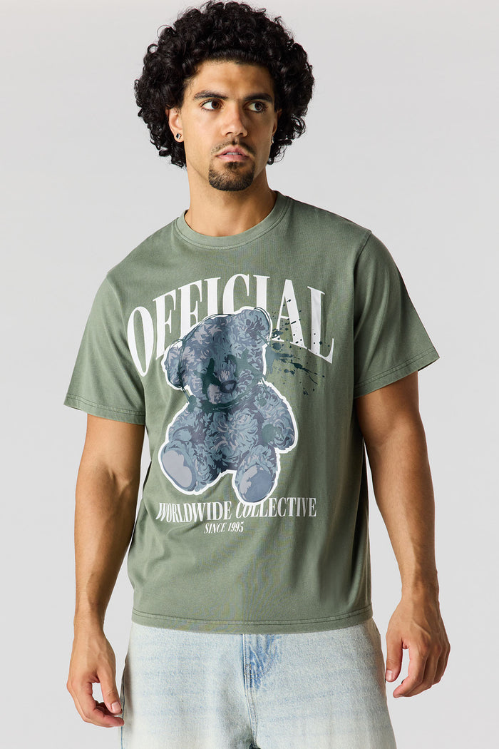 Bear Graphic Washed T-Shirt