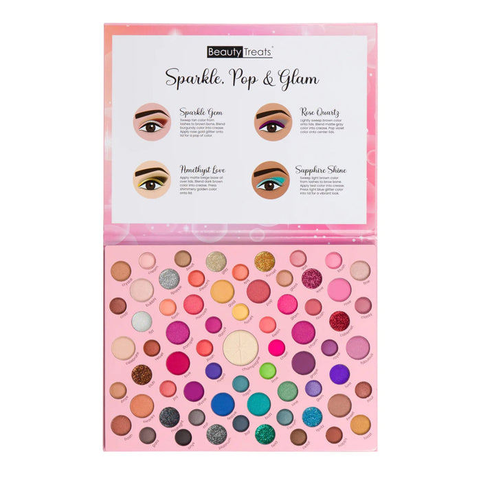 Beauty Treats Sparkle, Pop & Glam Eyeshadow Palette 67 Colors - ikatehouse