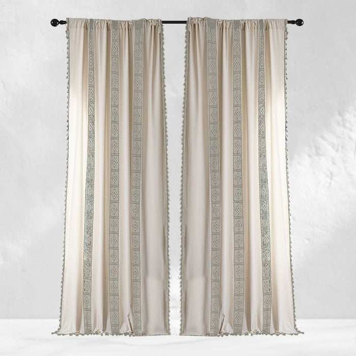 Beige Crochet Curtains
