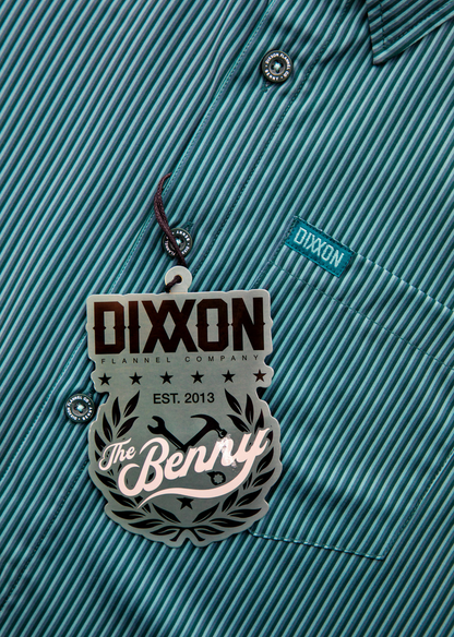 Benny Triple Stripe Women's Short Sleeve Party Shirt - Teal