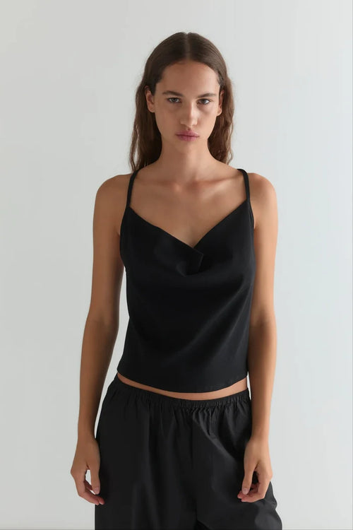 Black Drape Jersey Top
