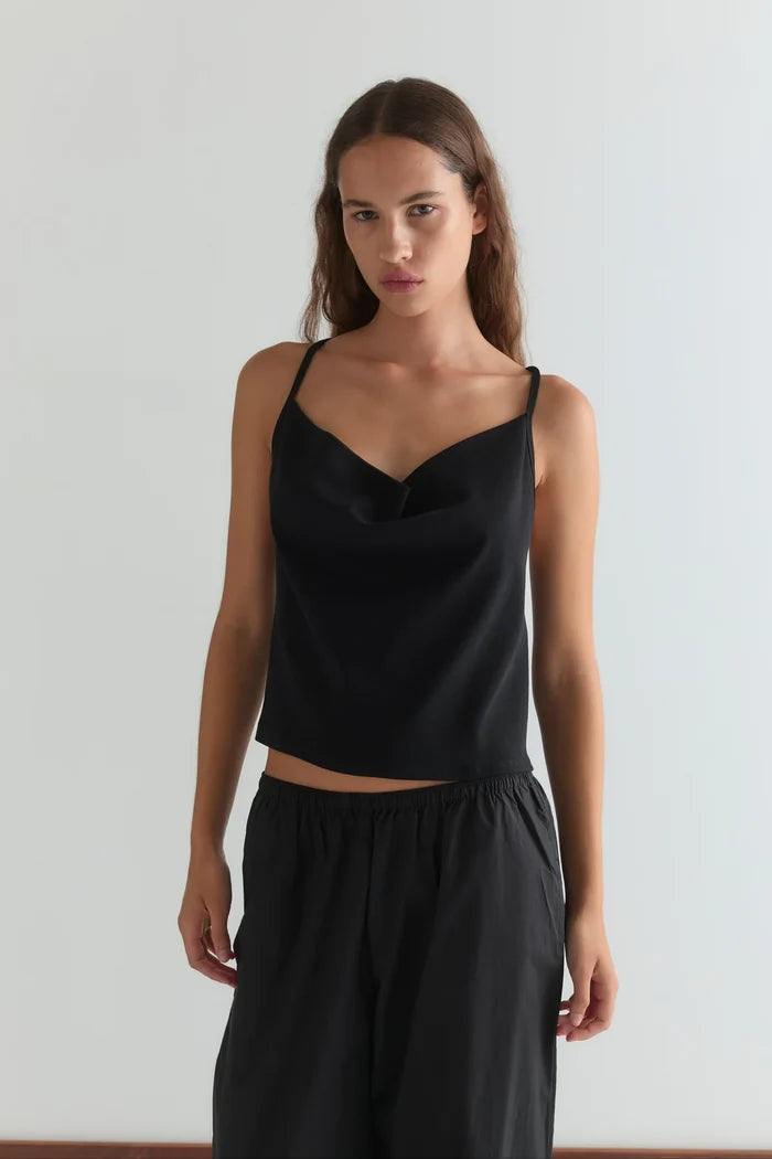 Black Drape Jersey Top