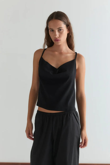 Black Drape Jersey Top