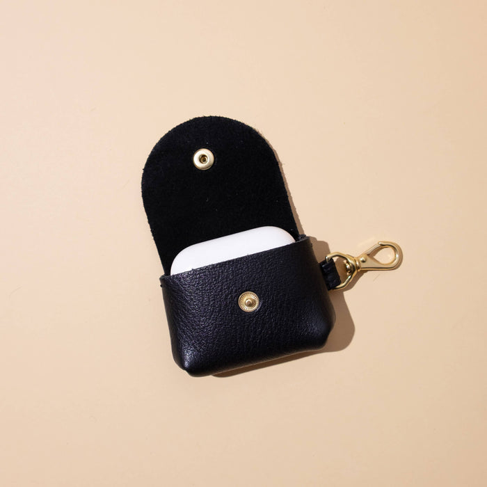 Black Leather Airpod Case