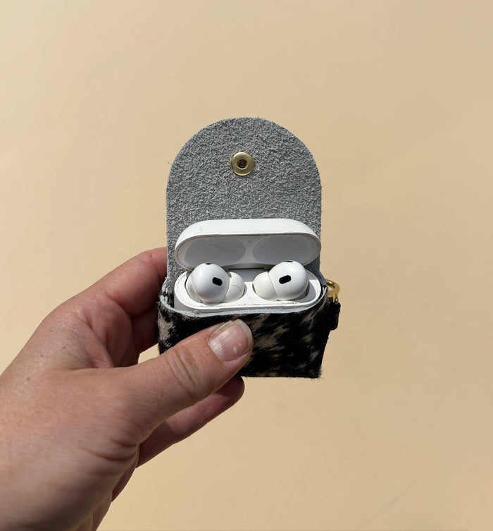 Black Leather Airpod Case
