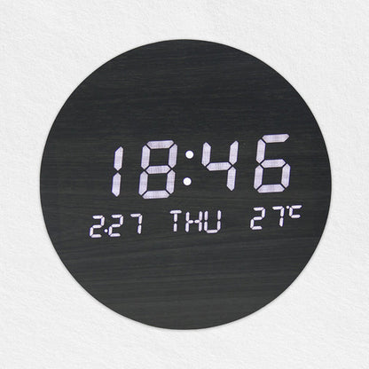 Black Wood Round Wall Clock