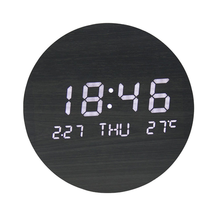 Black Wood Round Wall Clock