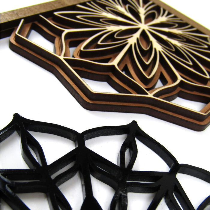 Blooming Mandalas Layered Wall Art, Frame 1 of 4