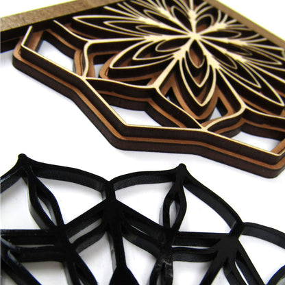 Blooming Mandalas Layered Wall Art, Frame 1 of 4