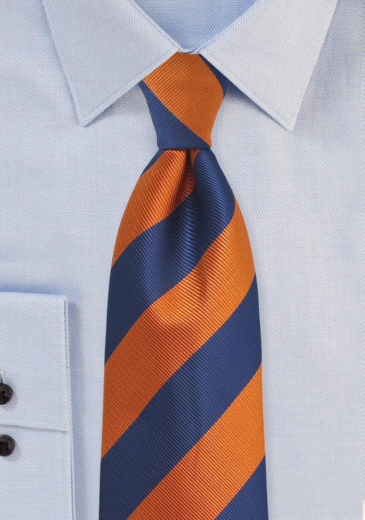 Blue and Orange Striped Tie