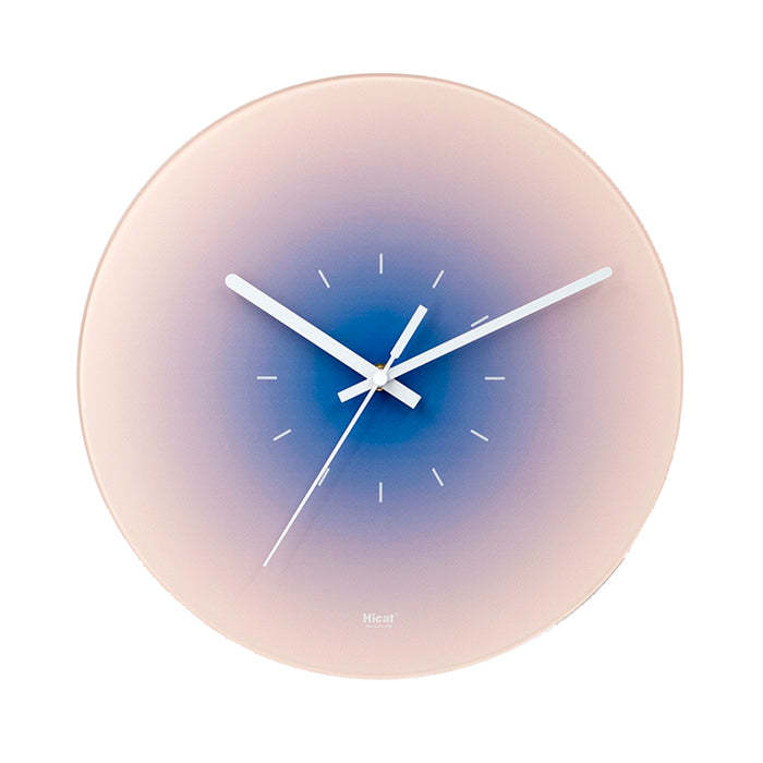 Blue Sunset Line Wall Clock