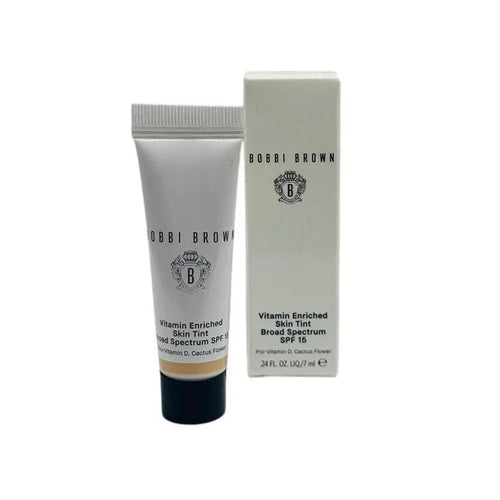 Bobbi Brown Vitamin Enriched Skin Tint SPF 15 moisturizer tube and box, 0.24 oz size.