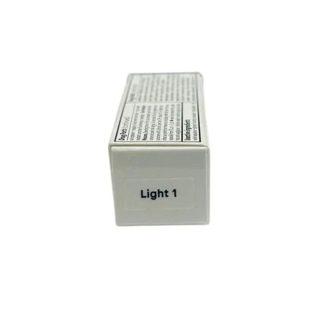 Box labeled Light 1, side view, likely for skin tint moisturizer makeup.