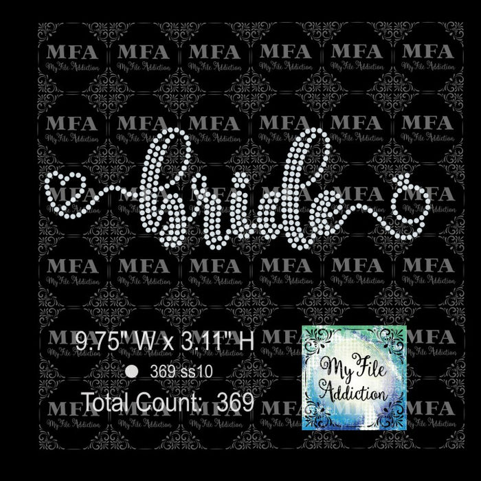 Bride with Heart and Ring Rhinestone Digital Download File - My File Addiction
