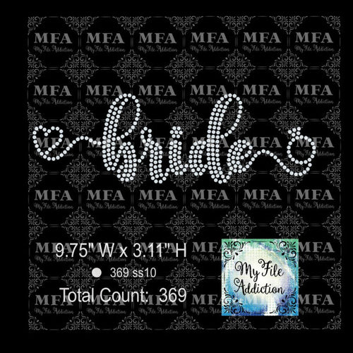 Bride with Heart and Ring Rhinestone Digital Download File - My File Addiction