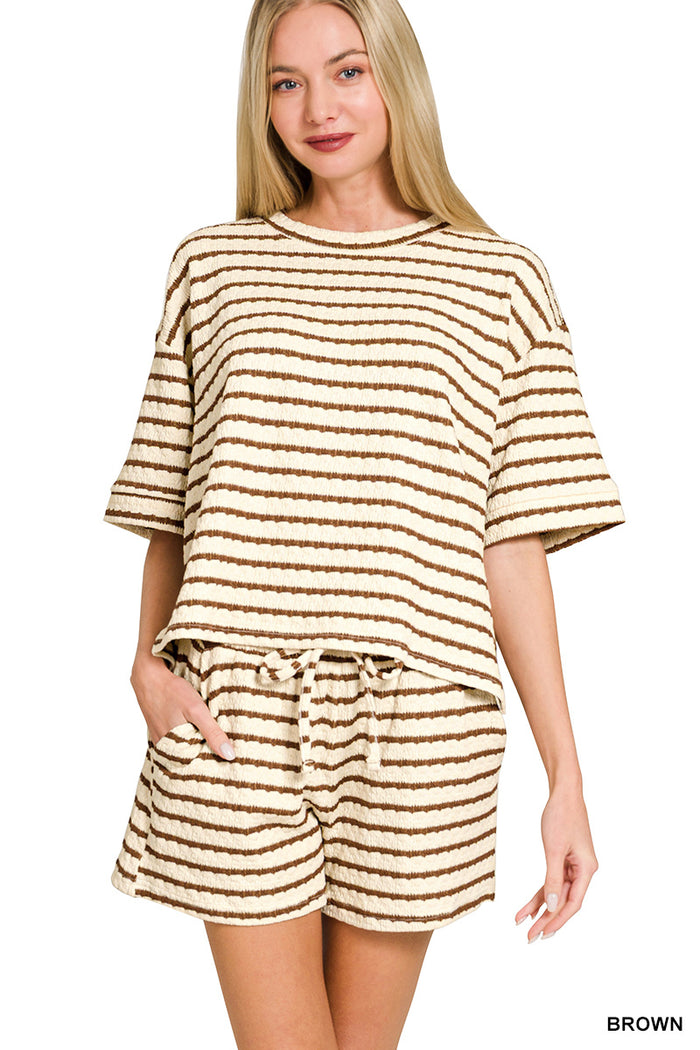 Brown Striped Set