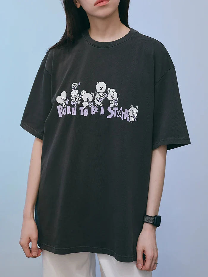 BT21 - MININI BAND SHORT SLEEVE T-SHIRTS BLACK - COKODIVE