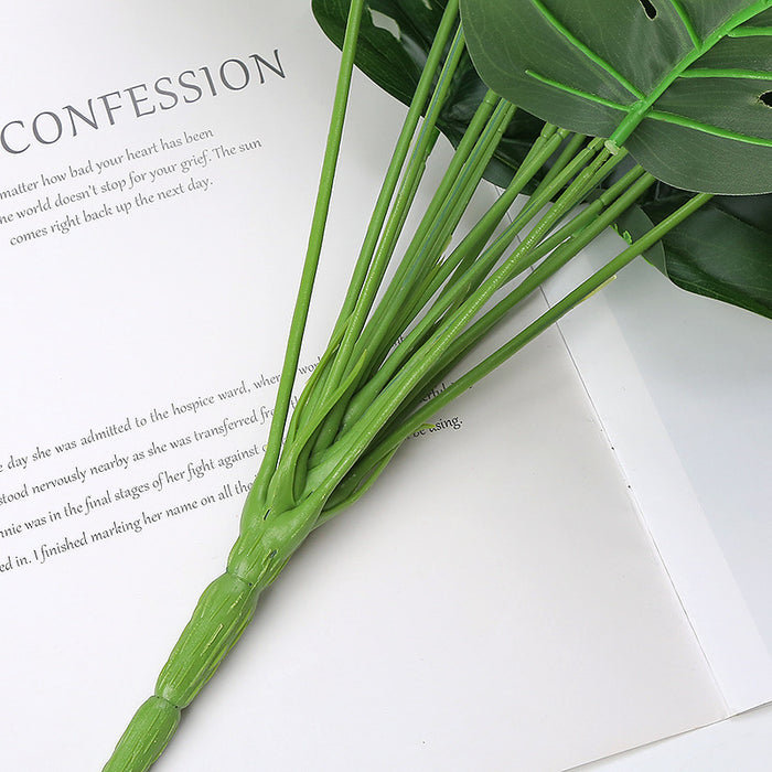 Bulk 21" Monstera Bush 18 Forks Palm Tree Leaves Artificial Plants for Bathroom Wholesale