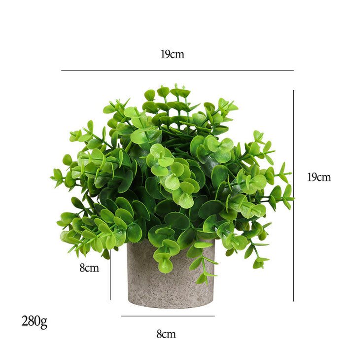 Bulk 7" Mini Potted Greenery Plants Artificial Eucalyptus Plants in Vase Wholesale