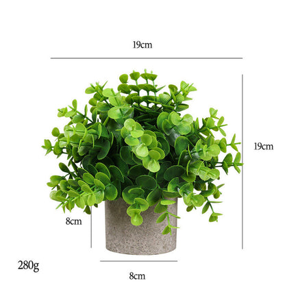 Bulk 7" Mini Potted Greenery Plants Artificial Eucalyptus Plants in Vase Wholesale