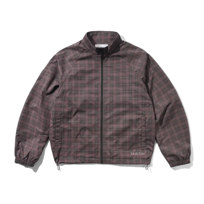 Butter Goods Plaid Nylon Jacket Burgundy
