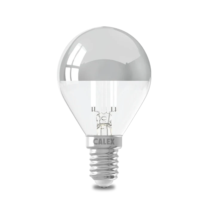 Calex Top Mirror Bulb - E14 - Filament - P45 - Chrome