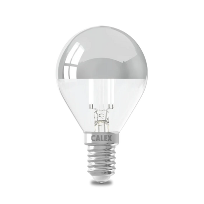 Calex Top Mirror Bulb - E14 - Filament - P45 - Chrome