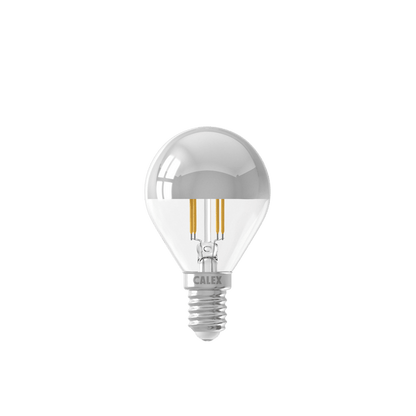 Calex Top Mirror Bulb - E14 - Filament - P45 - Chrome