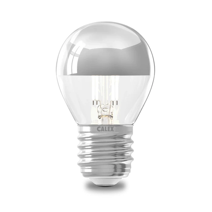Calex Top Mirror Bulb - E27 - Filament - P45 - Chrome