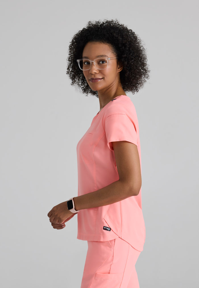 Capri Tuck-in Top - Bright Papaya - Grey's Anatomy Scrubs