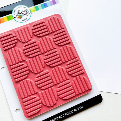 Catherine Pooler - Background Stamp - Line Dance. Step one, two, three...the Line Dance Background Stamp is such a fun geometric pattern. Use this stamp as a great background to your next card. Available at Embellish Away located in Bowmanville Ontario Canada.