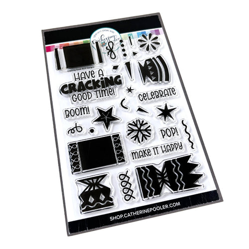 Catherine Pooler - Stamps & Dies - Cracking Good. The Cracking Good Stamp & Die Set features fun and festive party cracker stamps that will be perfect for winter, birthdays, new years...and really any occasion that calls for confetti! Available at Embellish Away located in Bowmanville Ontario Canada.
