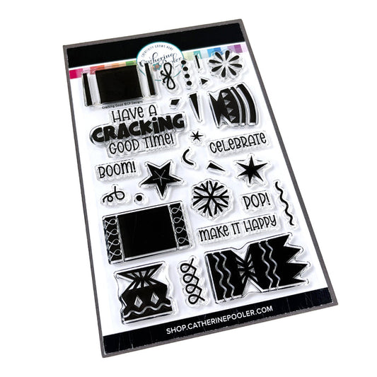 Catherine Pooler - Stamps & Dies - Cracking Good. The Cracking Good Stamp & Die Set features fun and festive party cracker stamps that will be perfect for winter, birthdays, new years...and really any occasion that calls for confetti! Available at Embellish Away located in Bowmanville Ontario Canada.