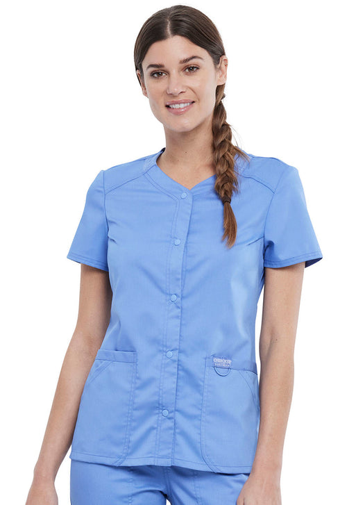 Cherokee Workwear Revolution Snap Front Scrub Top