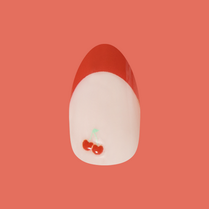 Cherry French - Press-On | Medium | Almond