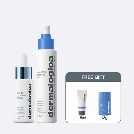 circular hydration serum and hyaluronic ceramide mist bundle with 2 gifts