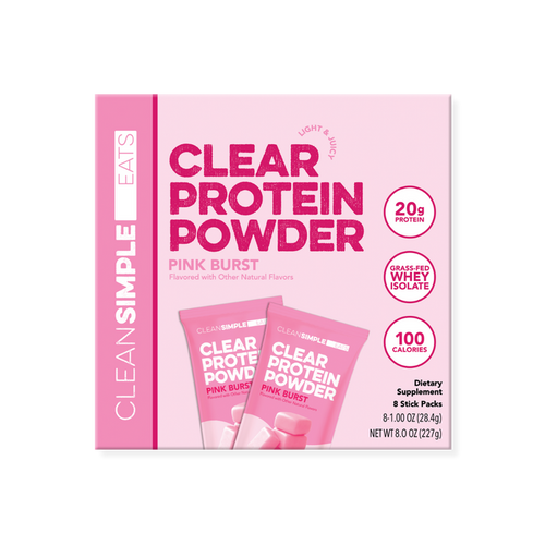 Clear Protein Powder: Pink Burst (8 Single Serving Stick Packs)