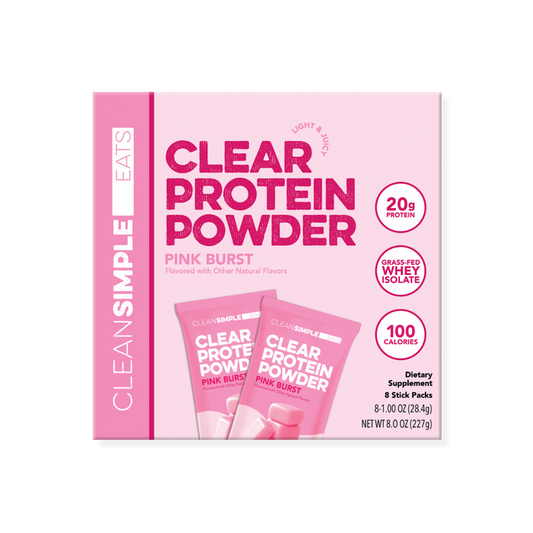 Clear Protein Powder: Pink Burst (8 Single Serving Stick Packs)