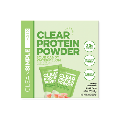 Clear Protein Powder: Sour Candy Watermelon (8 Single Serving Stick Packs)