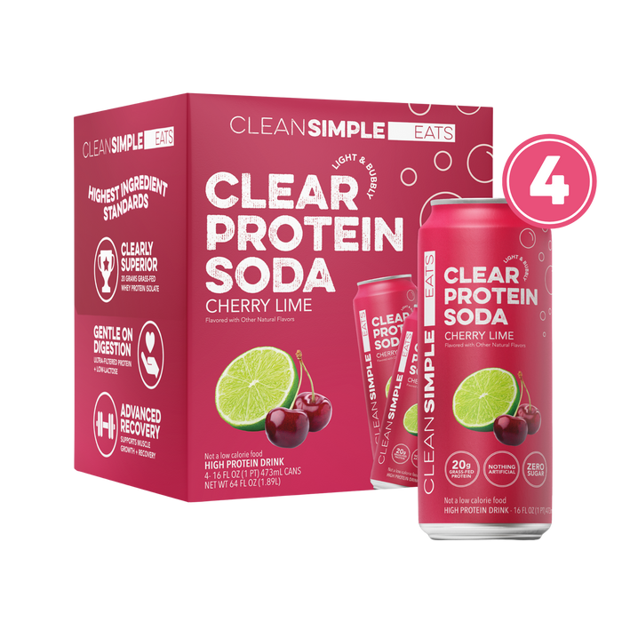 Clear Protein Soda: Cherry Lime  (16 Oz. | 4 Pack)