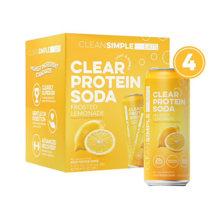 Clear Protein Soda: Frosted Lemonade (16 Oz. | 4 Pack)