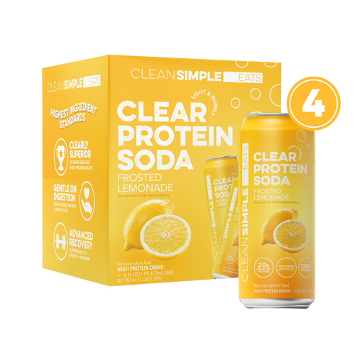 Clear Protein Soda: Frosted Lemonade (16 Oz. | 4 Pack)